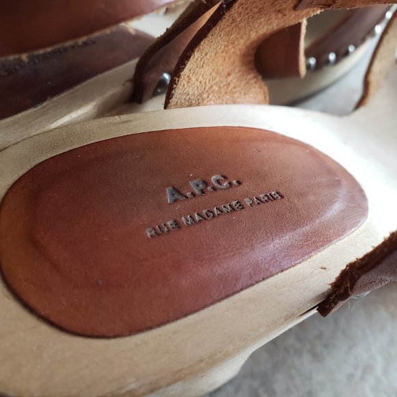 A.P.C. Wooden Heel Buckle Sandal - Picture 7 of 8